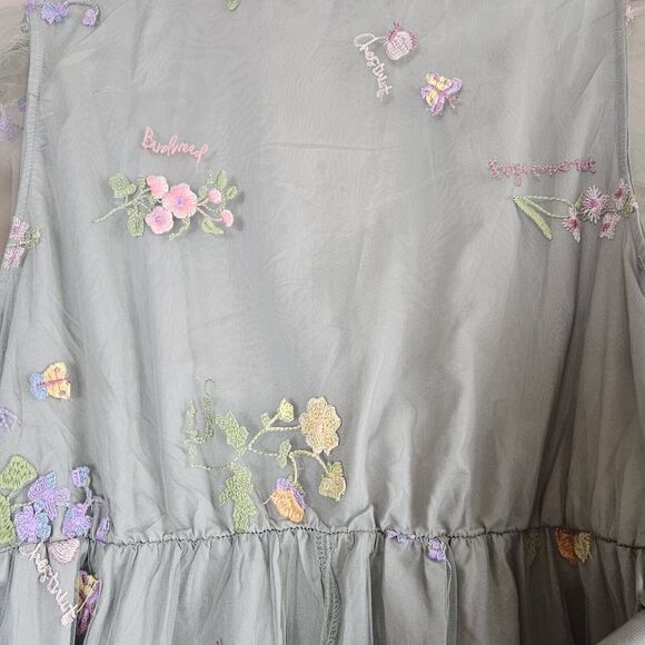 Bloomchic Floral Embroidered Size 12 Green Spring Wedding Bridesmaid Pockets - Picture 11 of 16